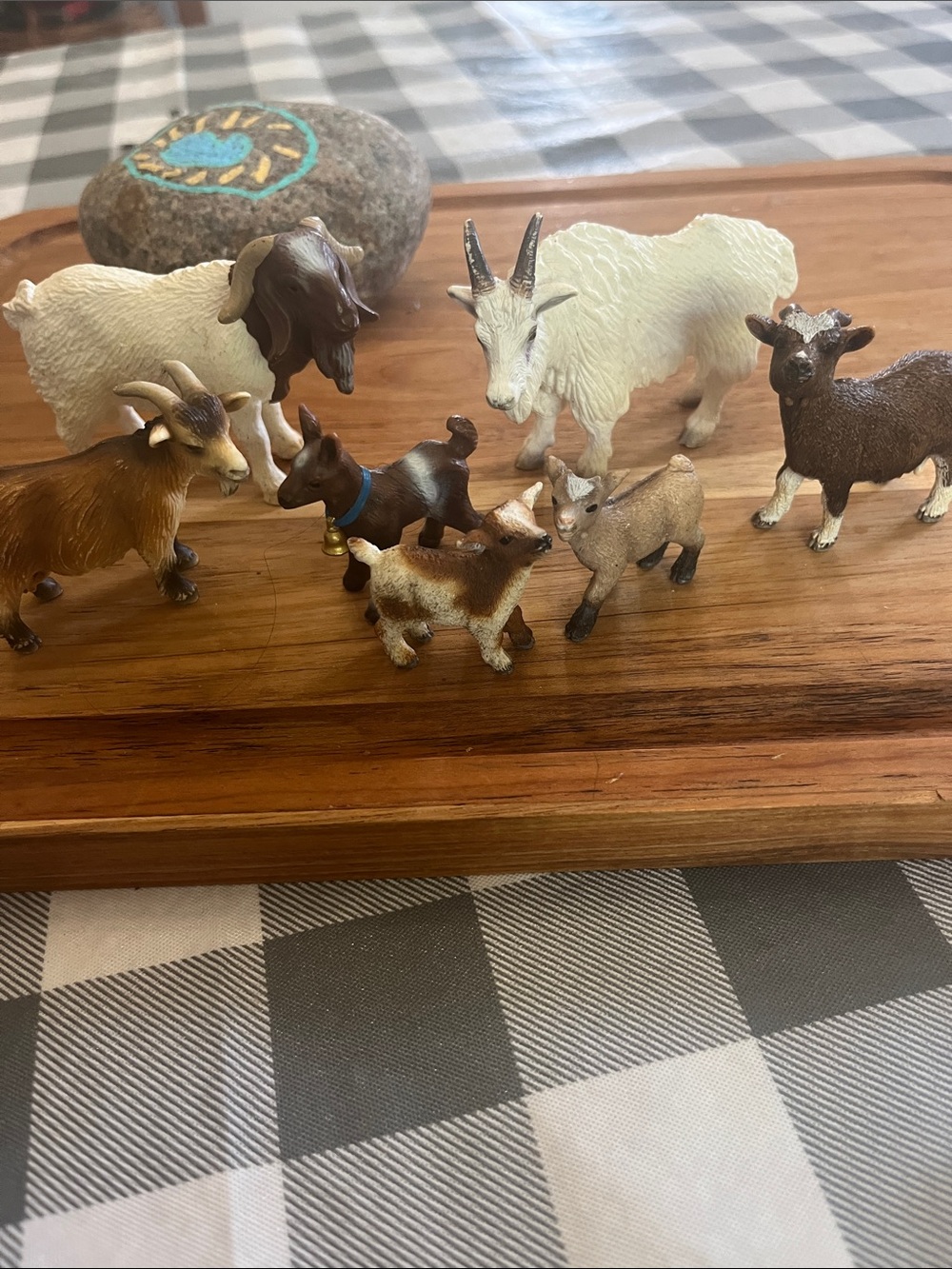 Schleich Assorted Goat Figurine Set - Brown, White, Cream -